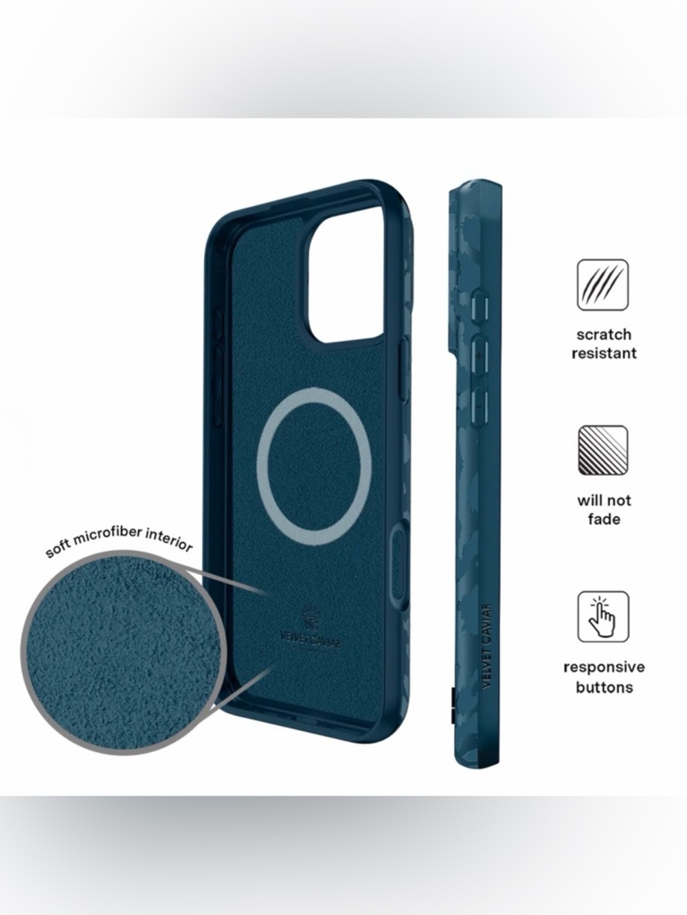 Velvet Caviar Navy/Dark Blue Leopard Print Phone Case - iPhone 16 PRO - Picture 4 of 15